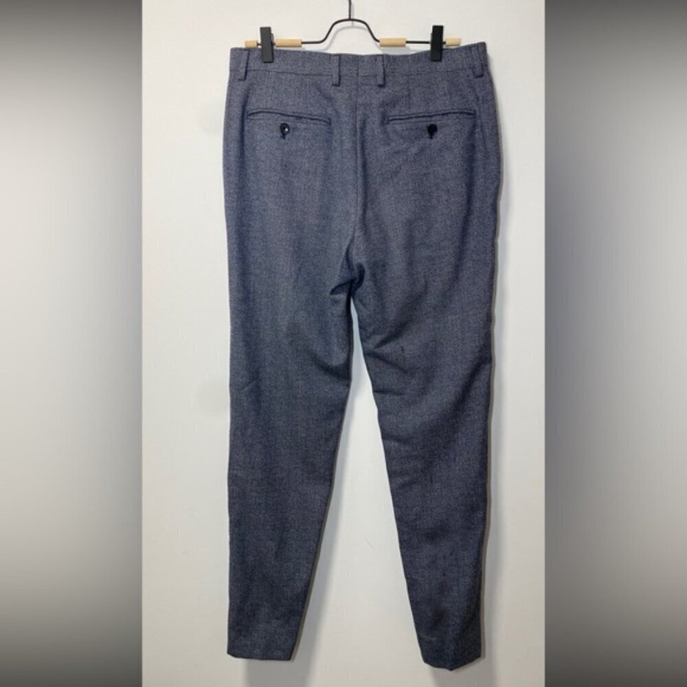 Reiss 100% Wool Check Morrow Trousers Indigo Women’s Waist 32 Short - Picture 3 of 8